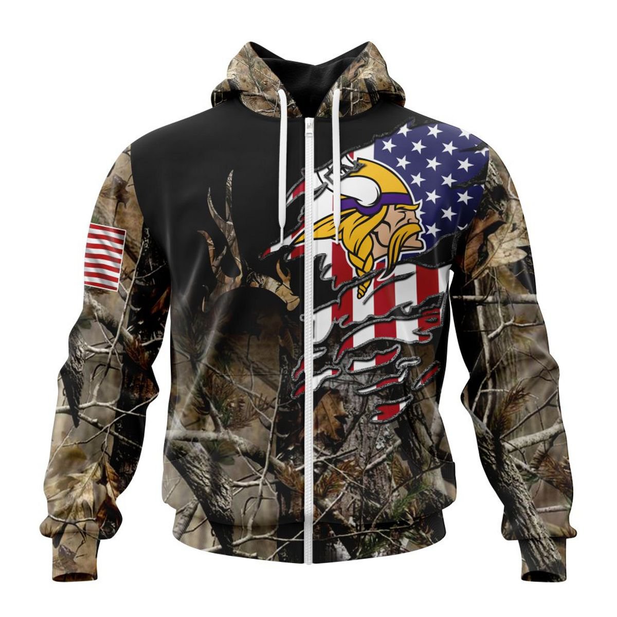 MINNESOTA VIKINGS 3D HOODIE CAMO REALTREE HUNTING