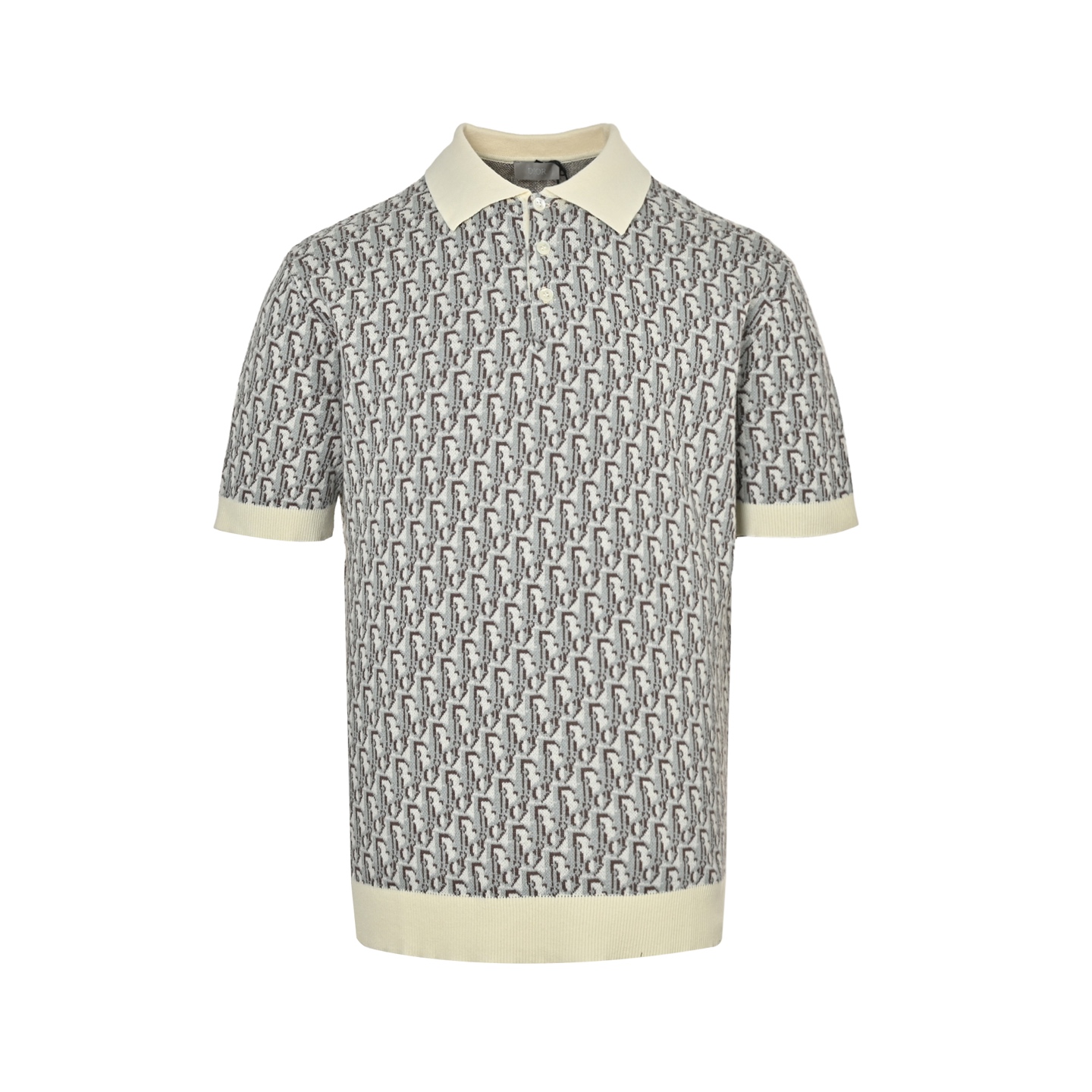 Dior classic monogram jacquard knitted Polo short sleeve