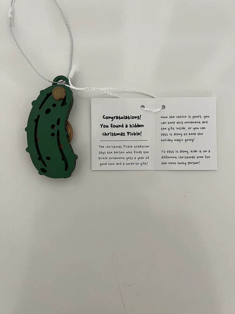 Dollar Coin Christmas Pickle Ornament - Hidden Ornament Gift