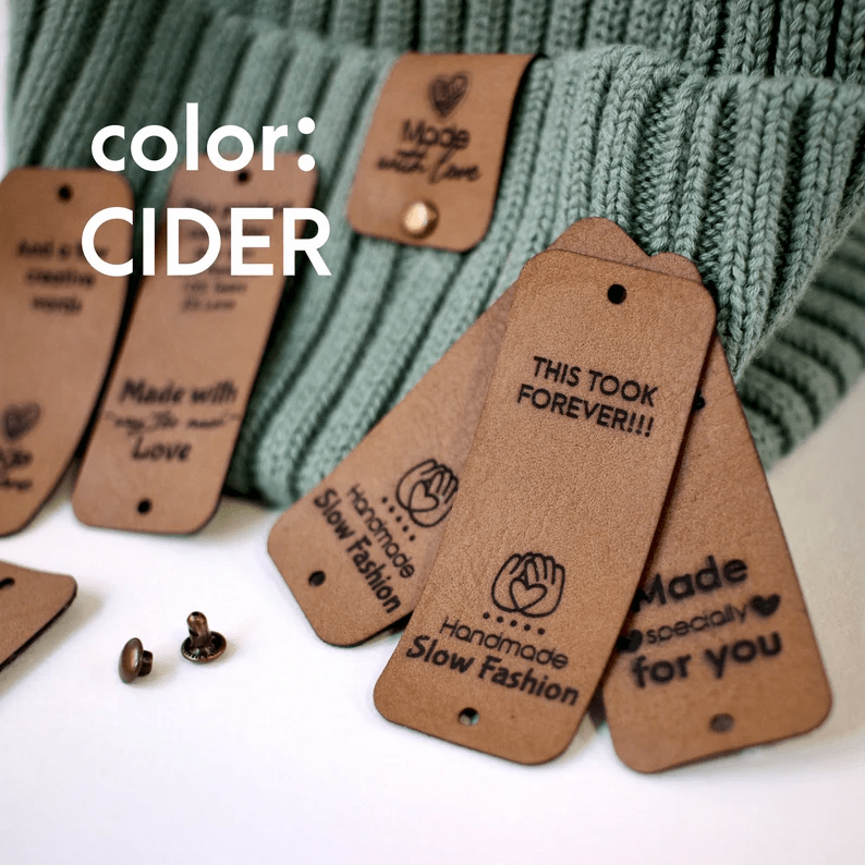 Faux leather tags with funny hidden messages - Set of 10