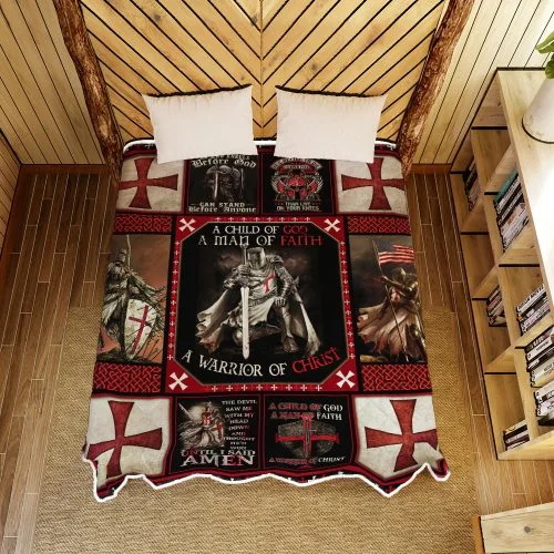 The Knights Templar Christian Warrior Quilt Blanket