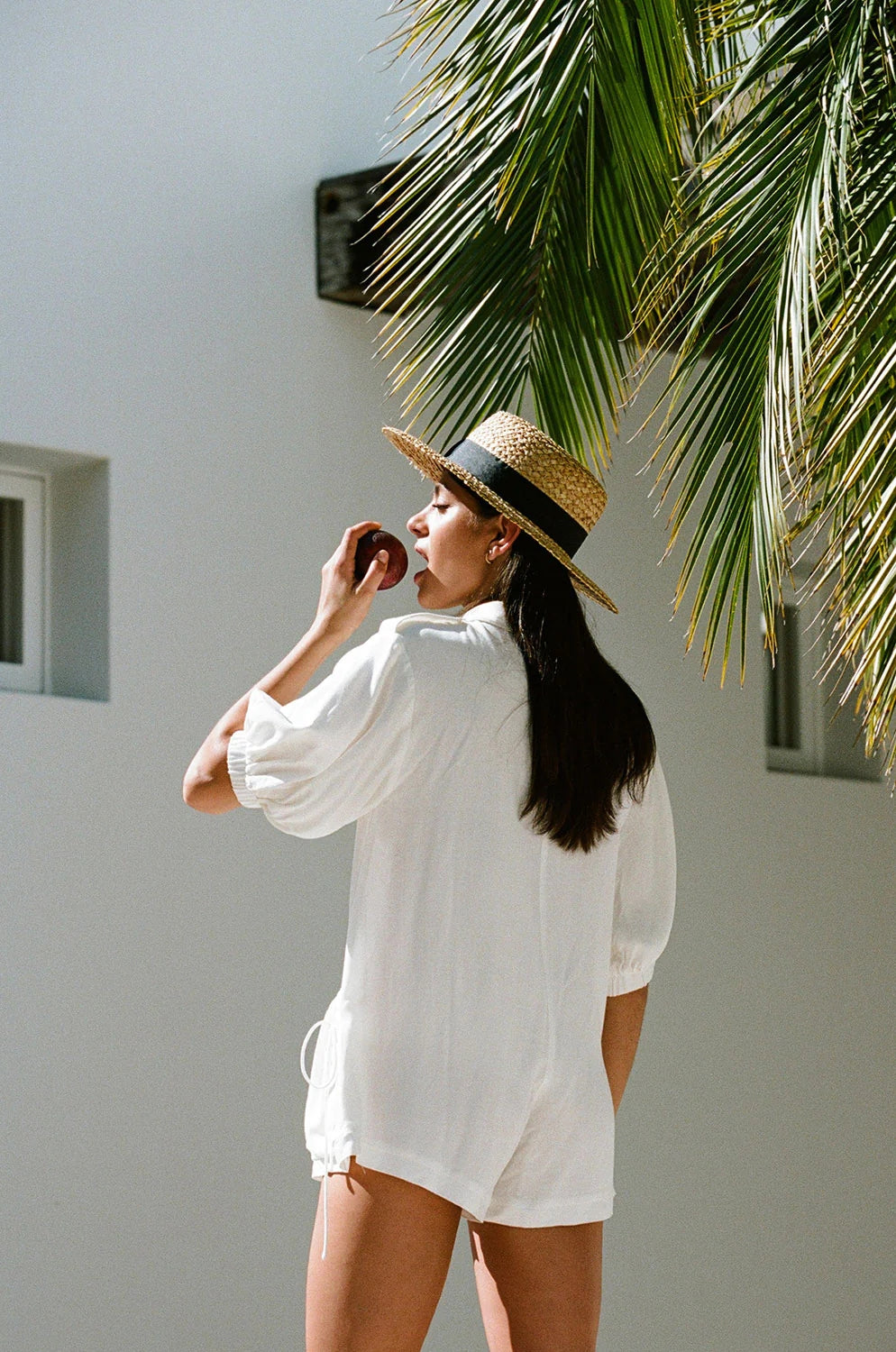White Casual Solid Romper