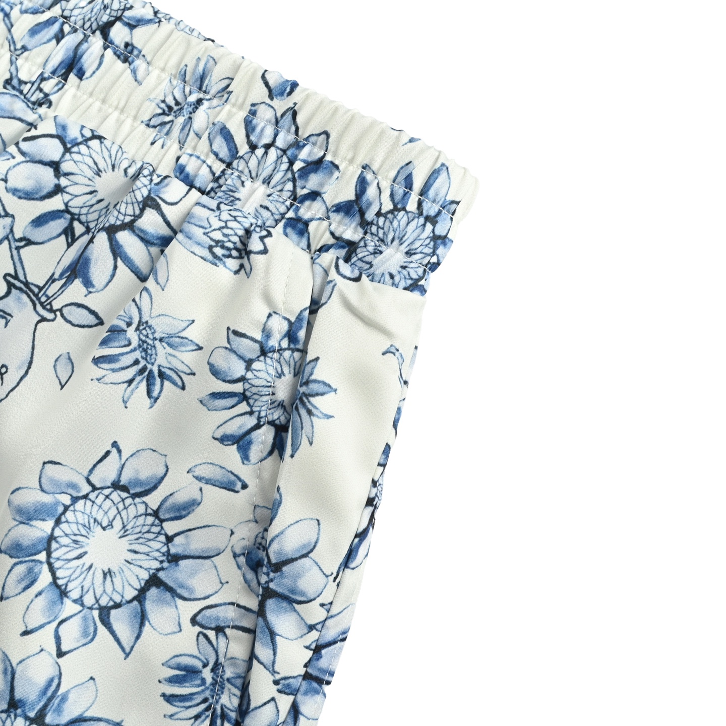 Dior Blue and White Porcelain Print Shorts