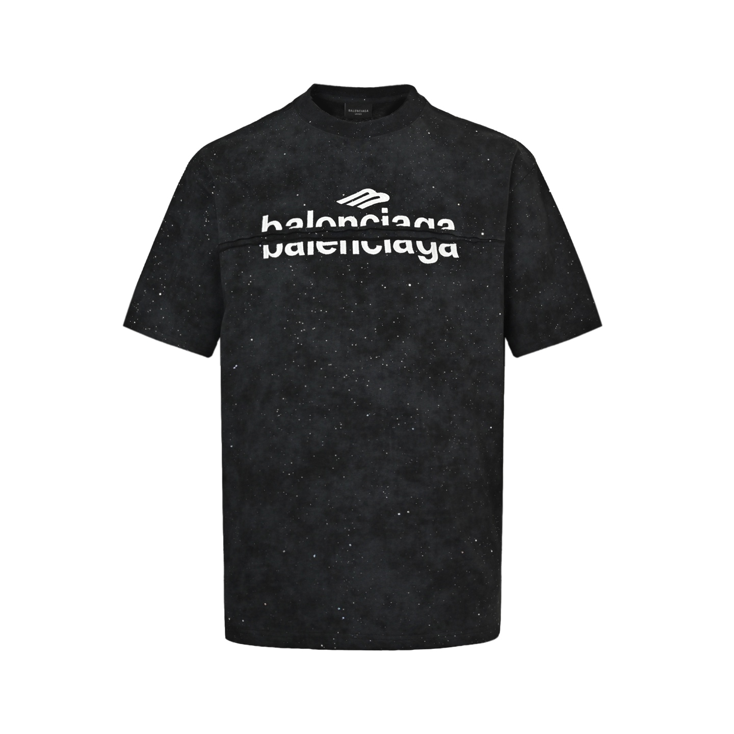 Balenciaga 25ss rendering starry sky embroidered letter short sleeve