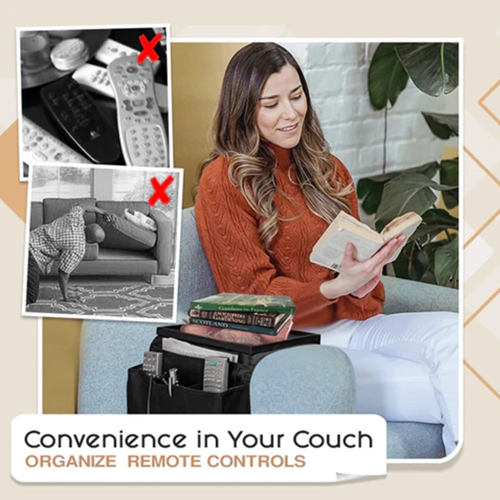 Sofa Armrest Tray With Organiser