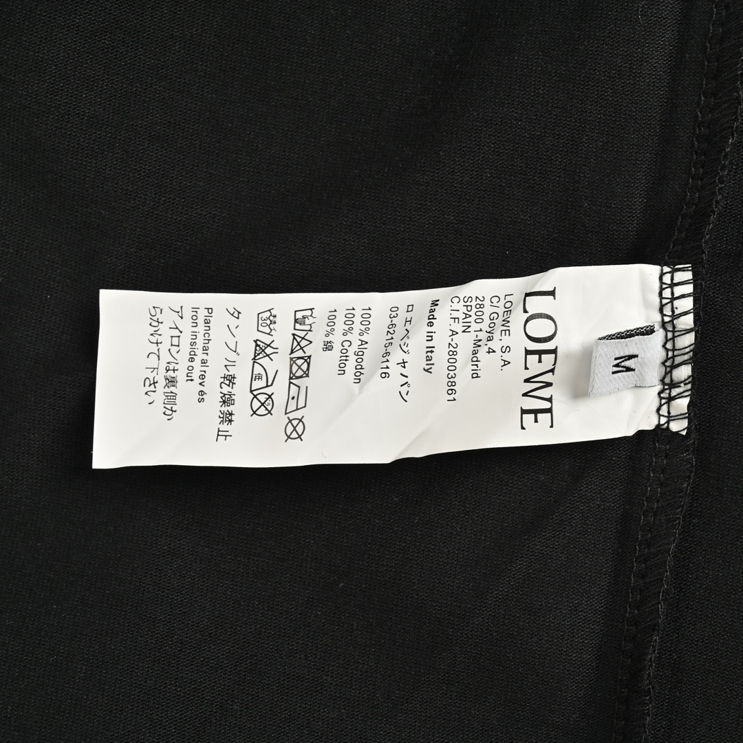 Loewe 24Fw offset embroidered logo long-sleeved T-shirt