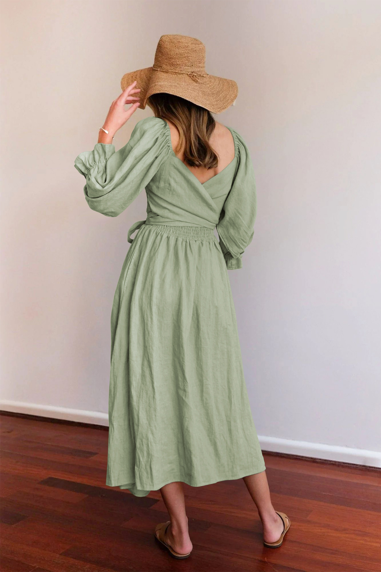 💥Hot Sale-[SAVE 50% OFF]--🏖️FRENCH RUFFLED LANTERN SLEEVES MULTI-WEAR DRESS--BUY 2 GET 10% OFF & FREE SHIPPING