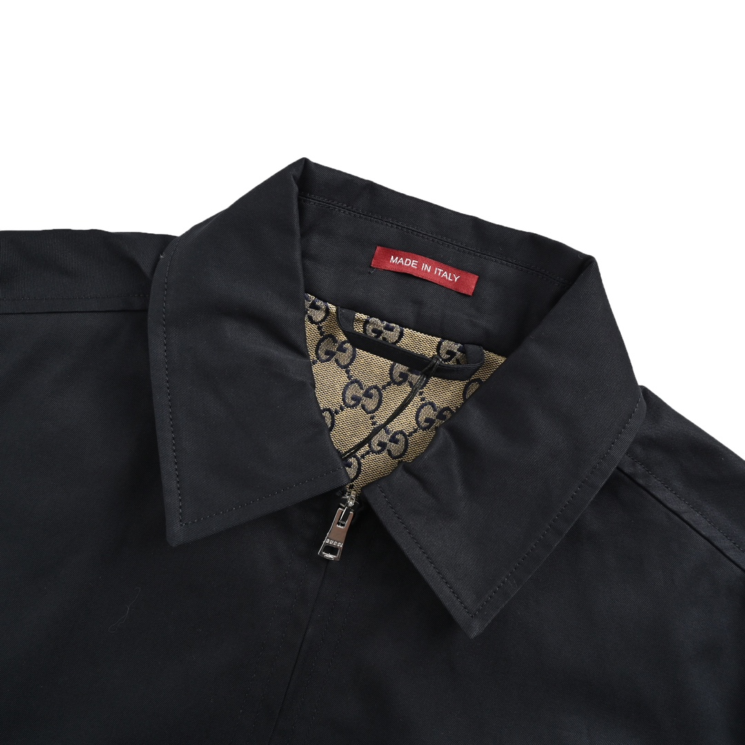 Gucci 24Fw solid color jacket with small chest logo