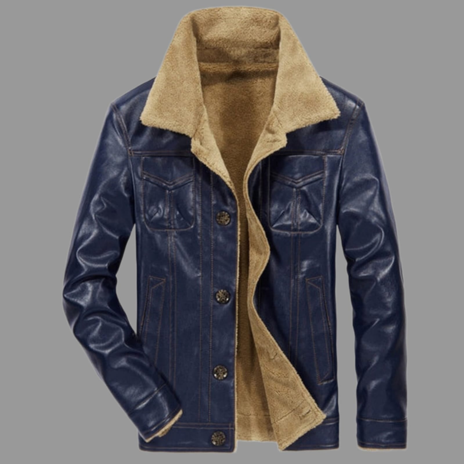 Stylish jacket made of artificial leather