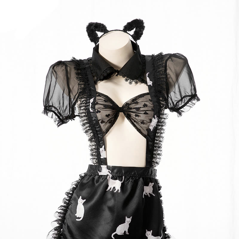 Sexy Cat Girl Maid Uniform Lingerie Dress