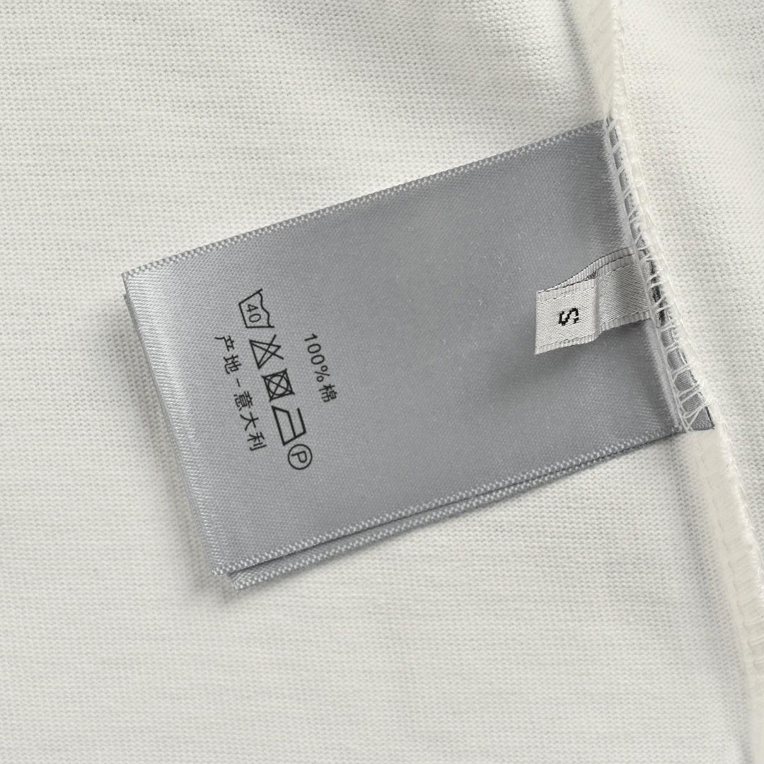 Dior 23ss blue striped letter print short sleeve
