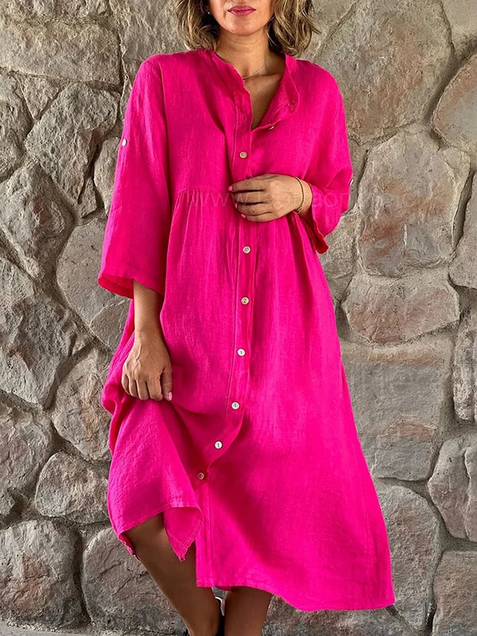 Casual Cotton Linen Dress
