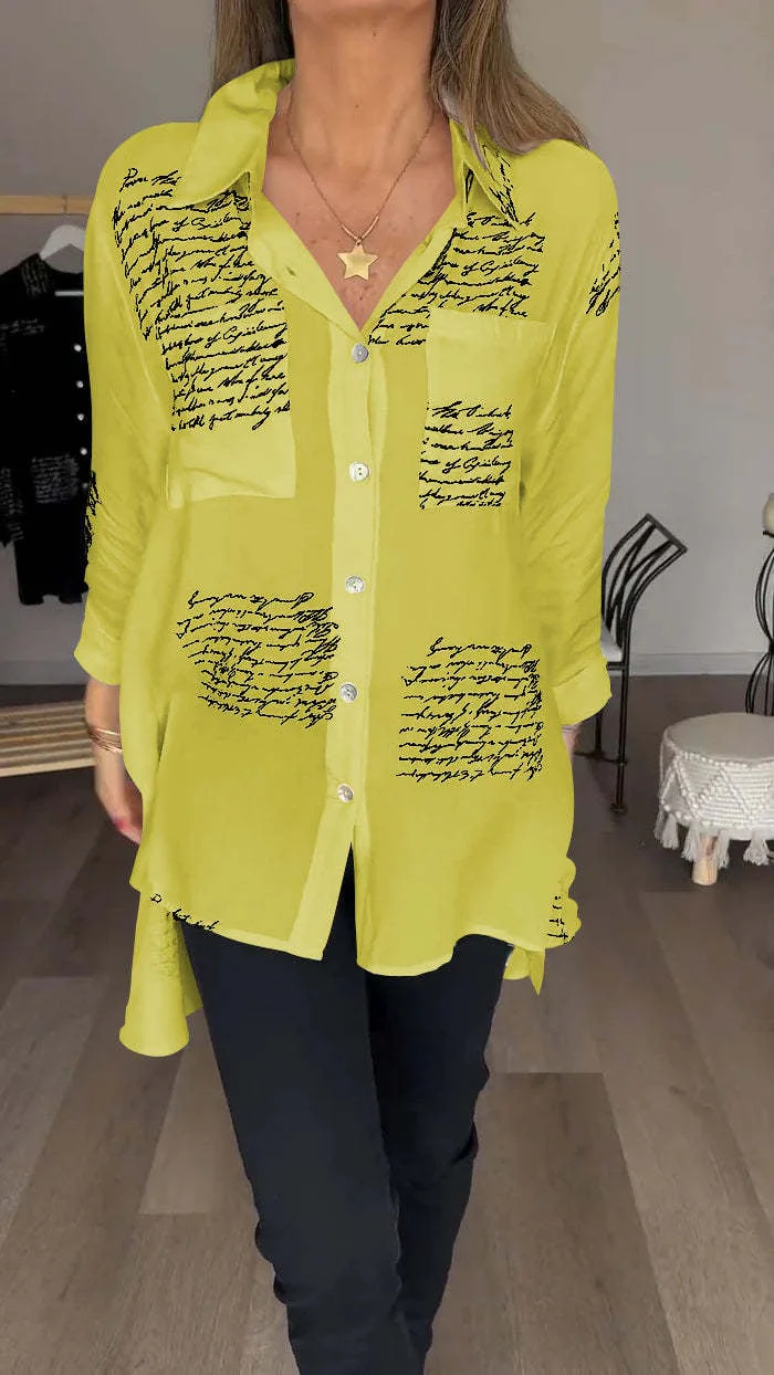 ❤️Mother's Day Sale 60% OFF❤️Letter Print Fashion Lapel Shirt