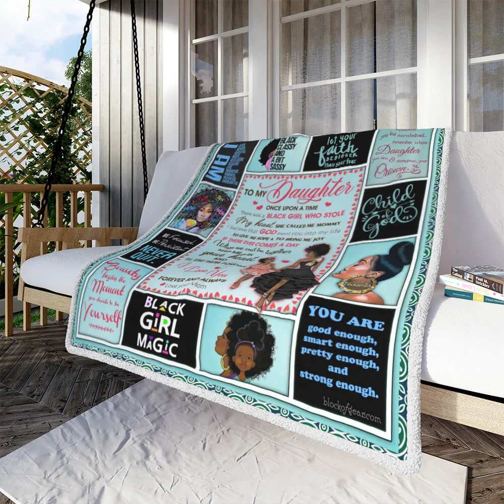 To My Daughter,There Was A Black Girl Who Stole My Heart, Love Mom, Black Woman Sofa Throw Blanket