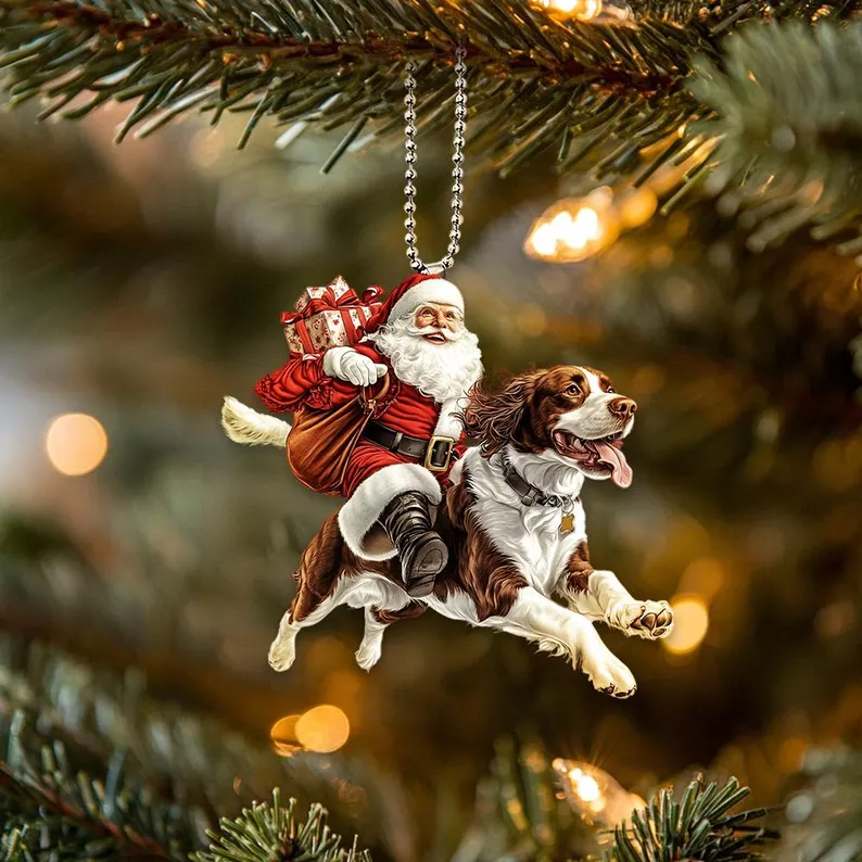Santa and Animal Ornament