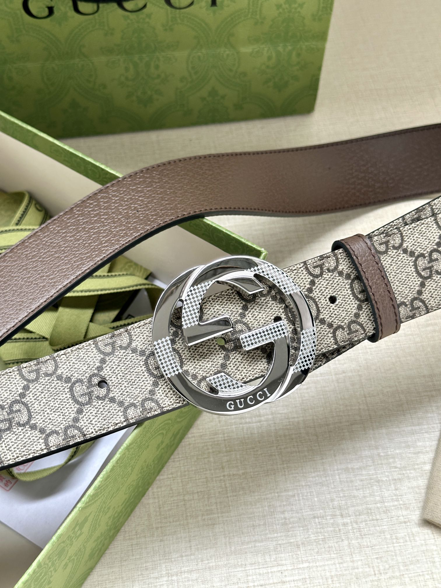 Gucci Marmont printed leather belt 3.8 cm wide