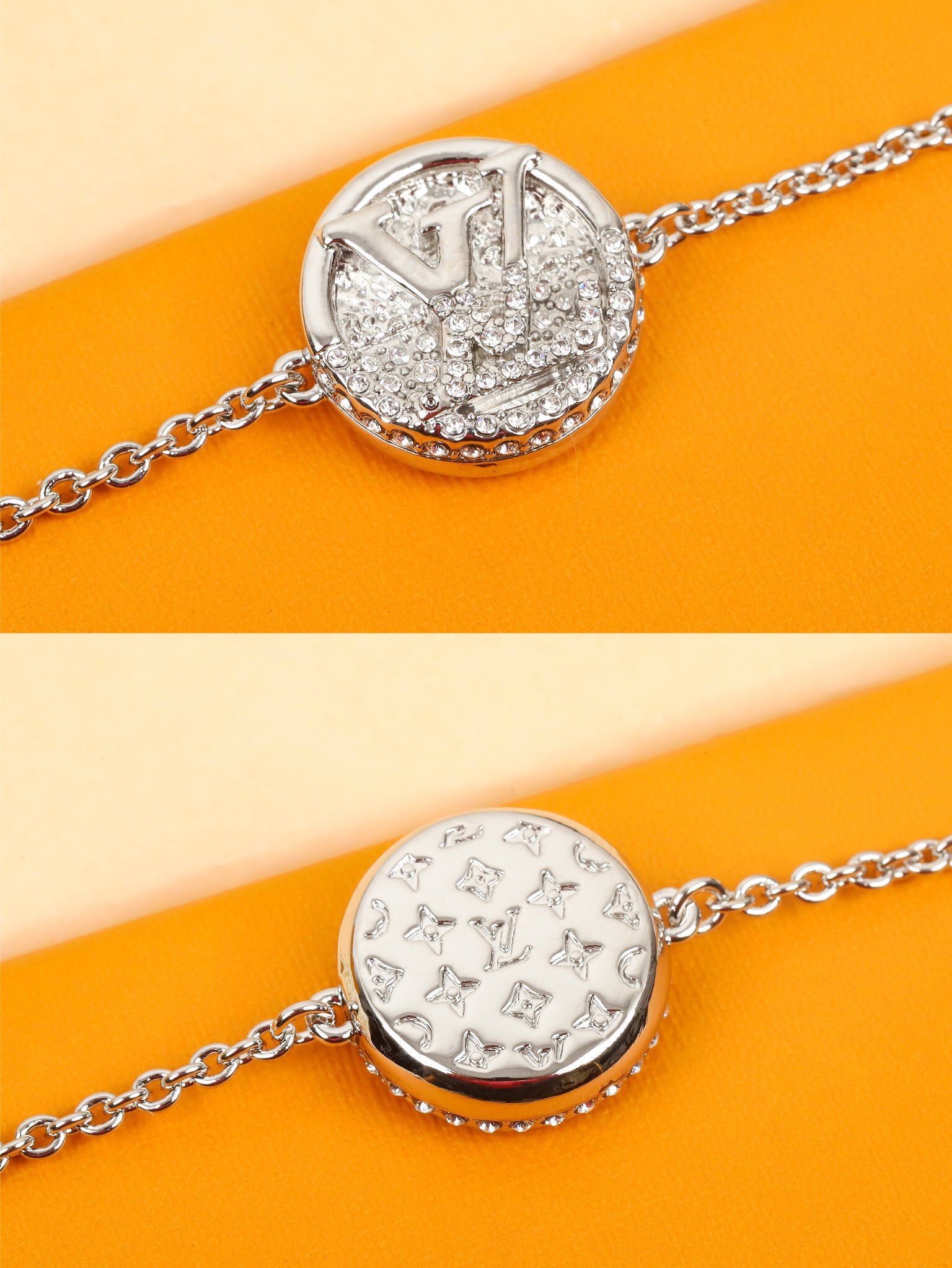 Louis Vuitton round logo diamond bracelet