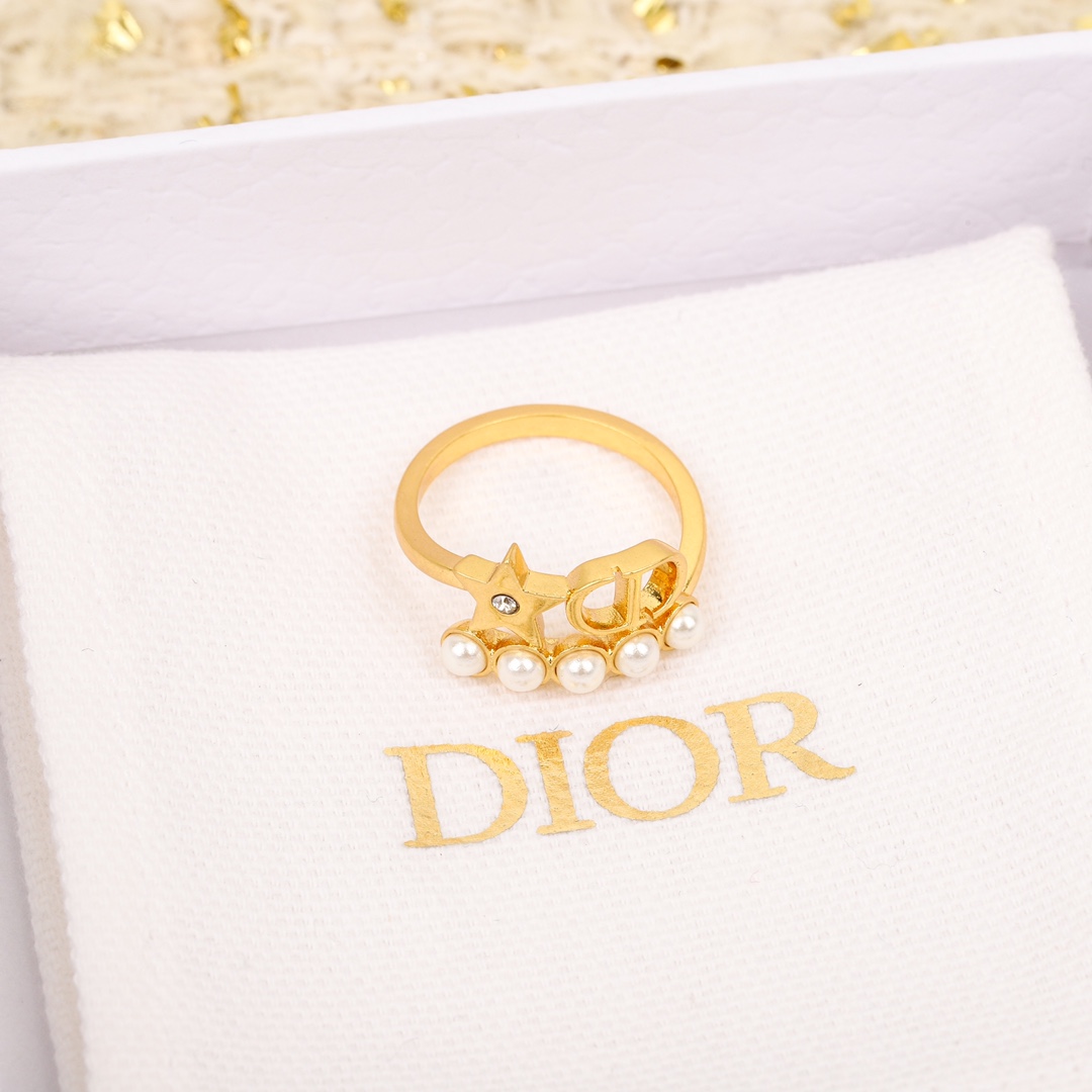 Dior Pentagram CD Pearl Ring
