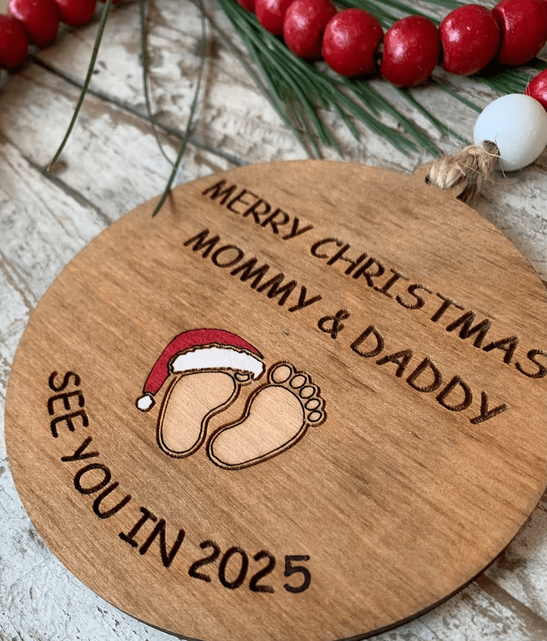 Merry Christmas Mommy and Daddy See You in 2025 Christmas Tree Ornament