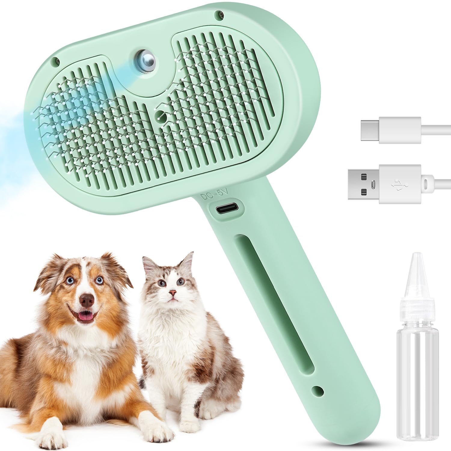 Cat Brush for Shedding, Pet Hair Removal Brush for Short & Long Hair Cats & Dogs