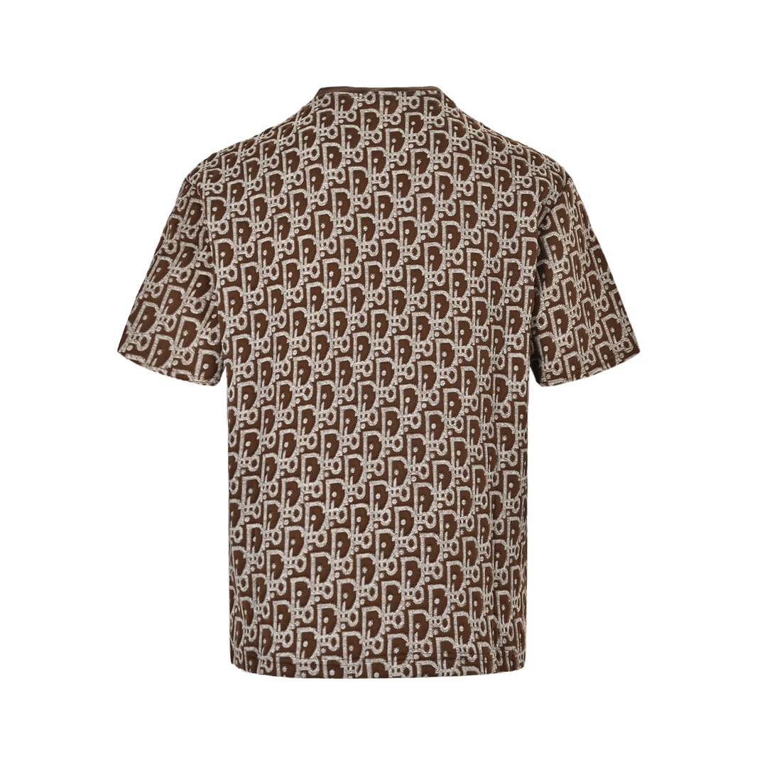 Dior 24ss full print monogram jacquard short sleeve