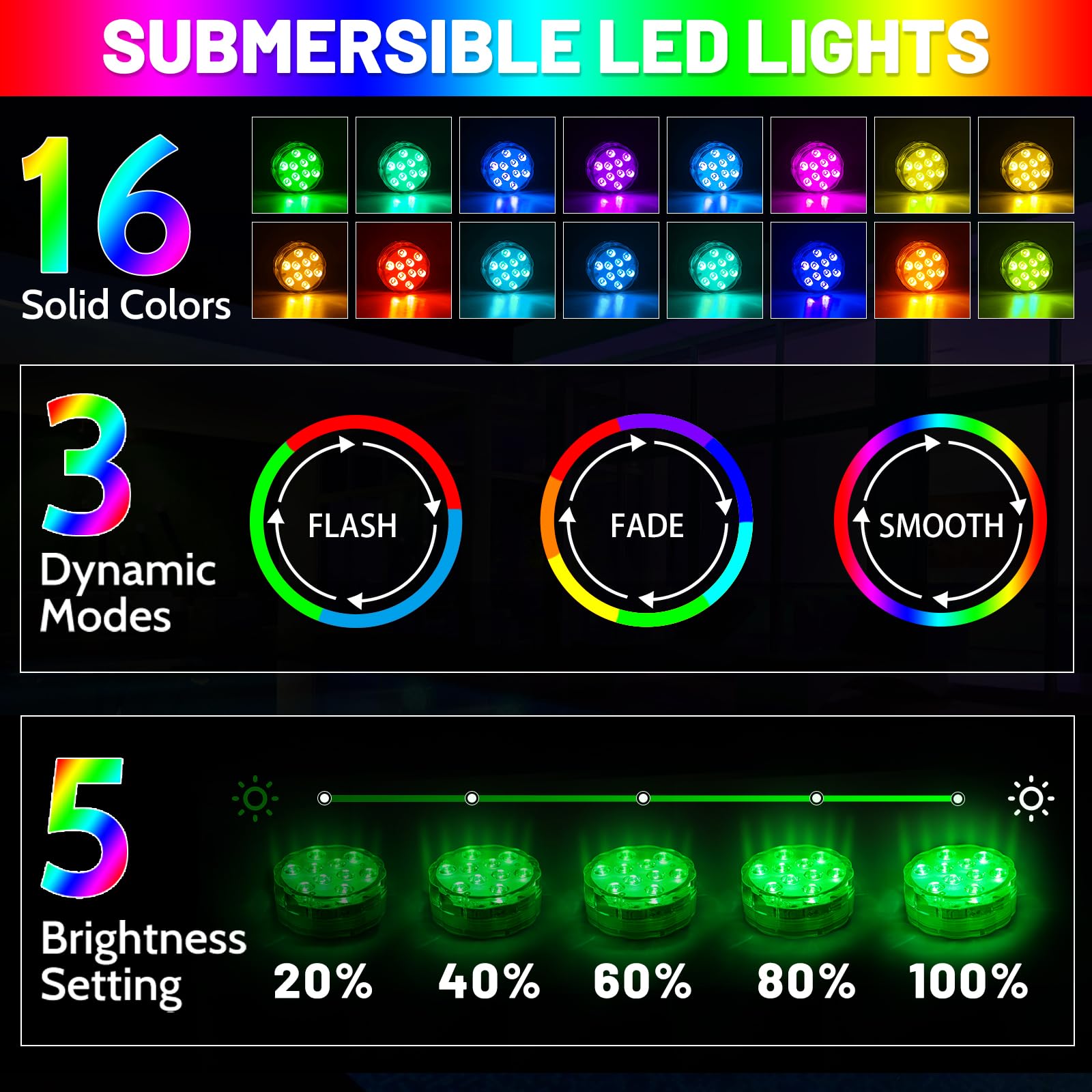 💥ON SALE💥LED remote control swimming pool, party atmosphere lights✨✨✨✨