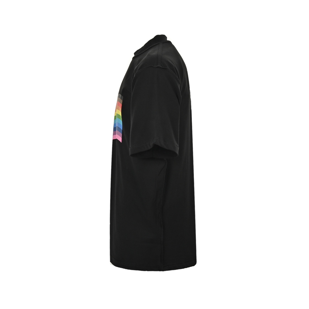 Balenciaga 24ss back-wearing rainbow print short sleeves