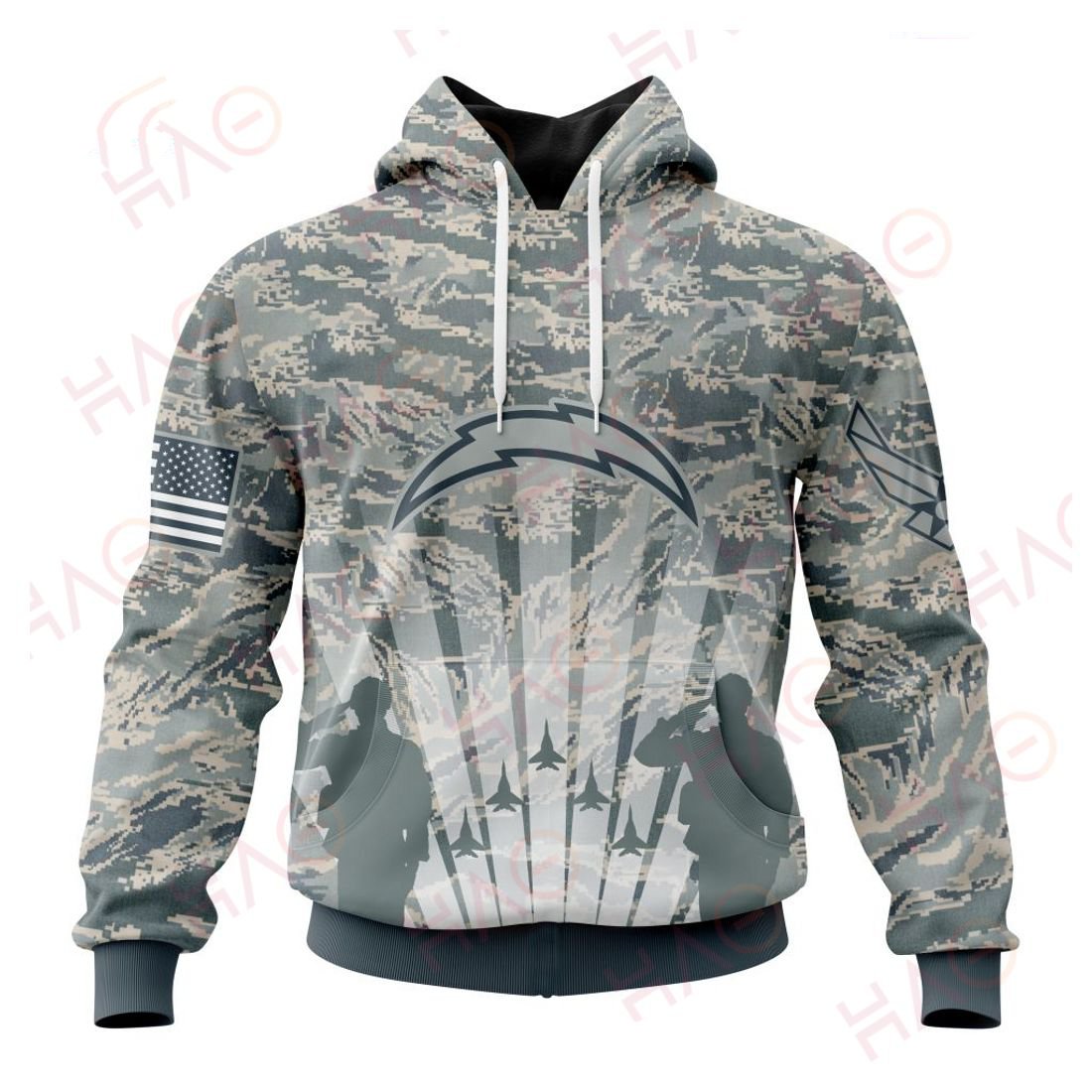 LOS ANGELES CHARGERS 3D HOODIE US AIR FORCE