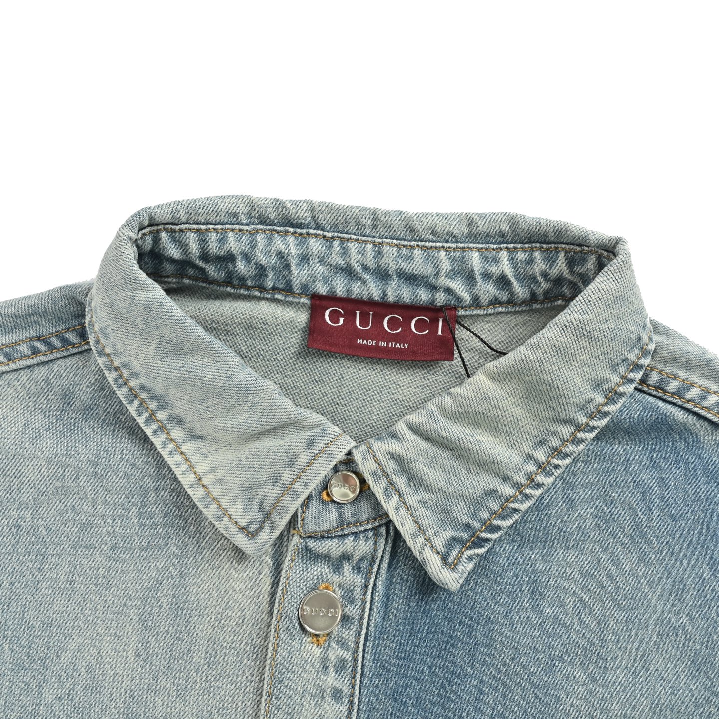 Gucci 25Fw washed embossed denim shirt jacket