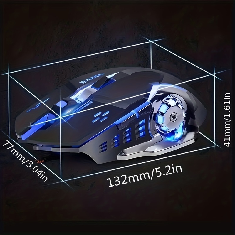 Upgrade Your Gaming Experience: RGB Wired Gaming Mouse With Silent Clicks, LED Backlight, 3200dpi and 6 Buttons!