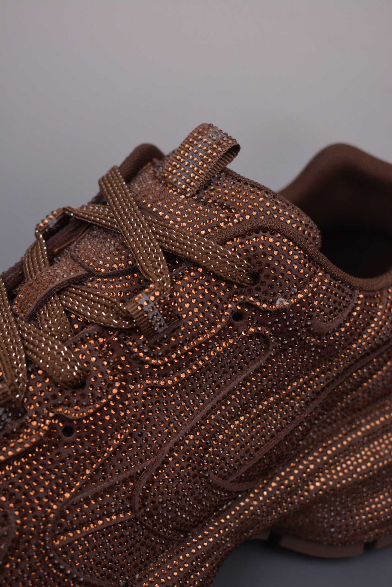 BALENCIAGA 3XL Sneakers Brown with Diamonds