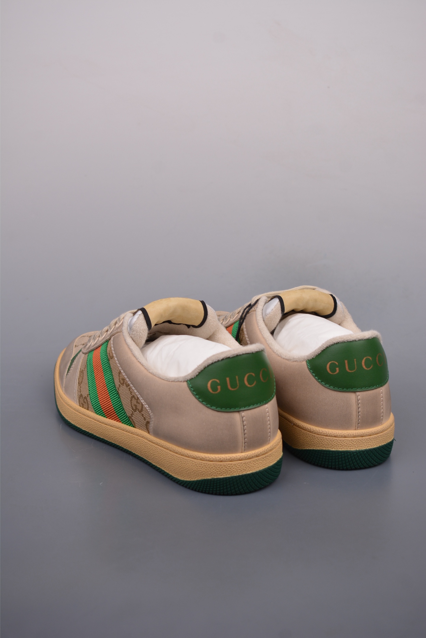 Gucci Screener GG Sneaker Low Beige Dark Green Orange