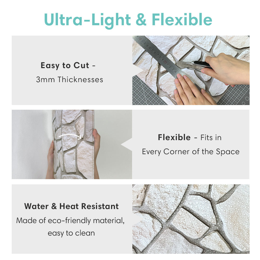 3D Sierra Sand Limestone Peel and Stick Wall Tile
