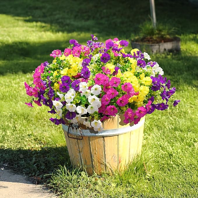 🌺🌺Realistic zero maintenance artificial UV resistant outdoor flowers(Spring and Summer Decoration-UV Protection)