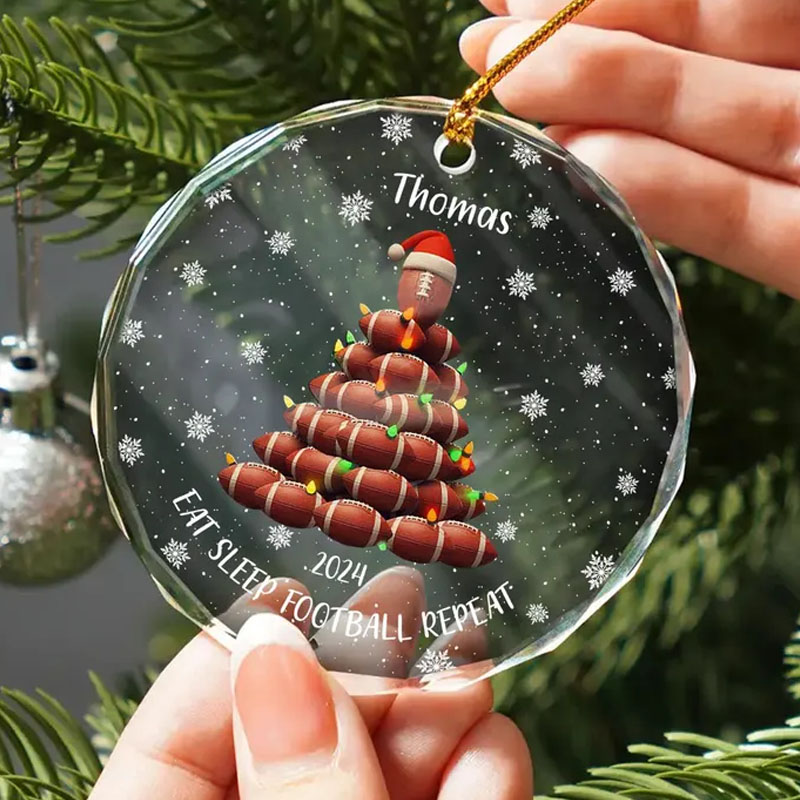 Custom Football Christmas 2024 Ornament