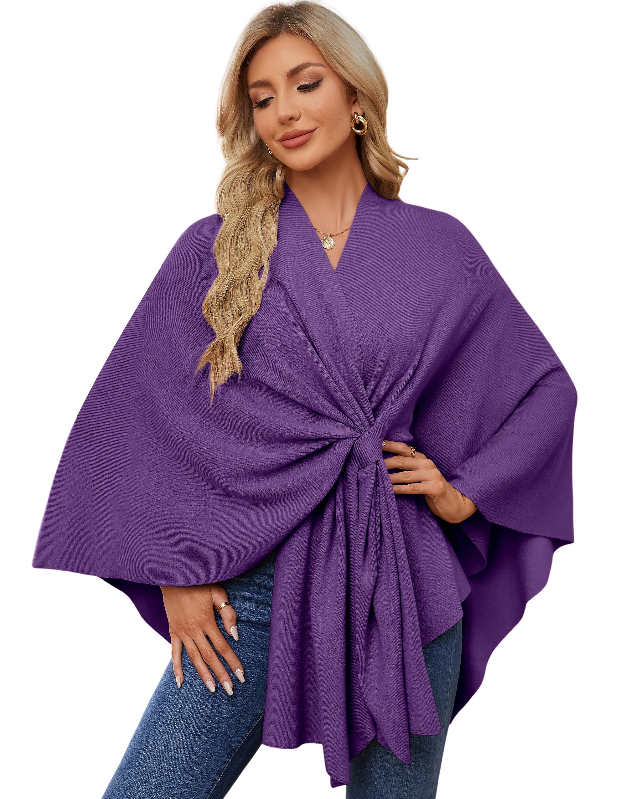 Elegant Shawl Wraps – Soft Open-Front Poncho that Blocks 99% of UV Rays