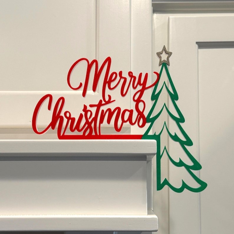 Merry Christmas Door Topper Corner Sign