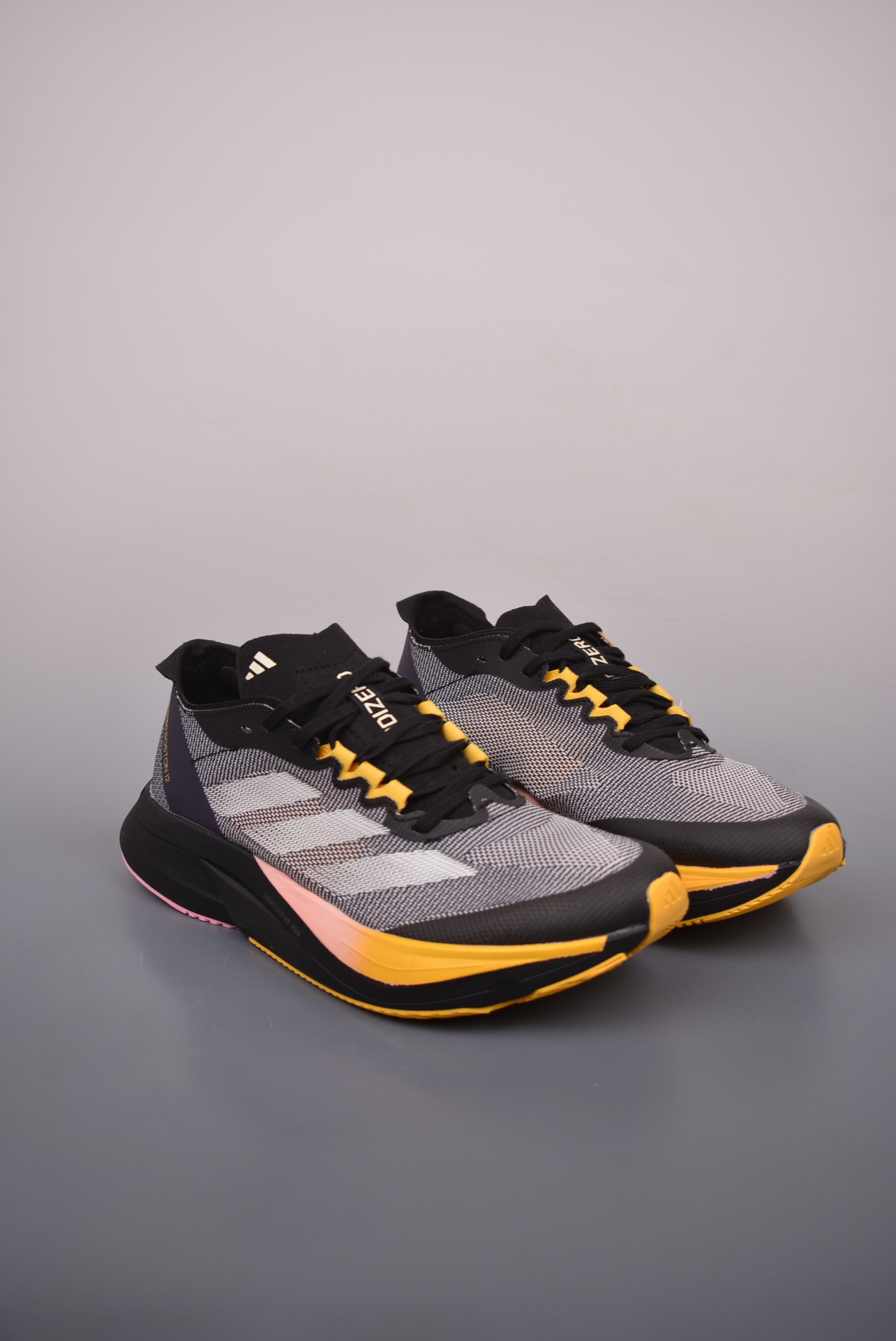 Adidas Adizero Boston 12 Black Gray Yellow