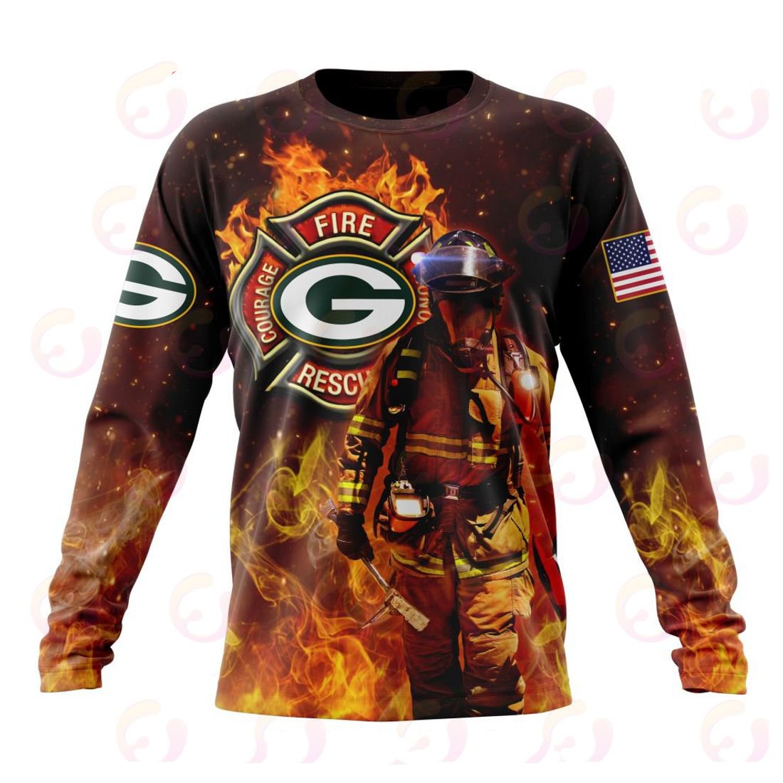 GREEN BAY PACKERS HONOR FIREFIGHTERS – FIRST RESPONDERS 3D HOODIE