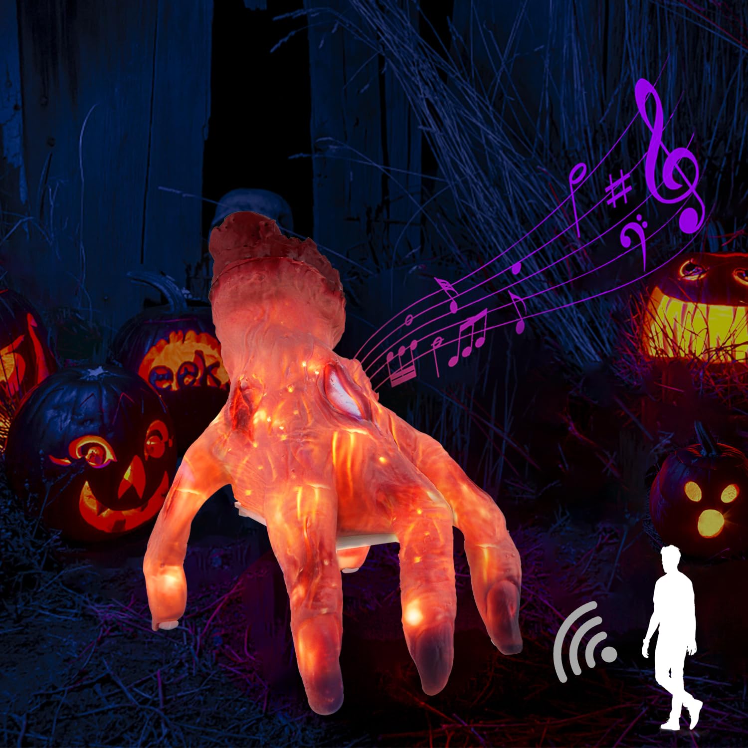 Crawling LED Zombie Hand with Motion Sensor & Spooky Sound