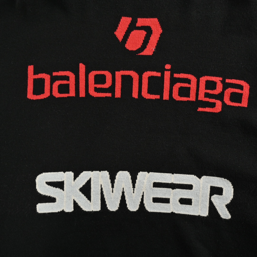 Balenciaga 24Fw Ski Collection Multi-Monograph Turtleneck Sweater