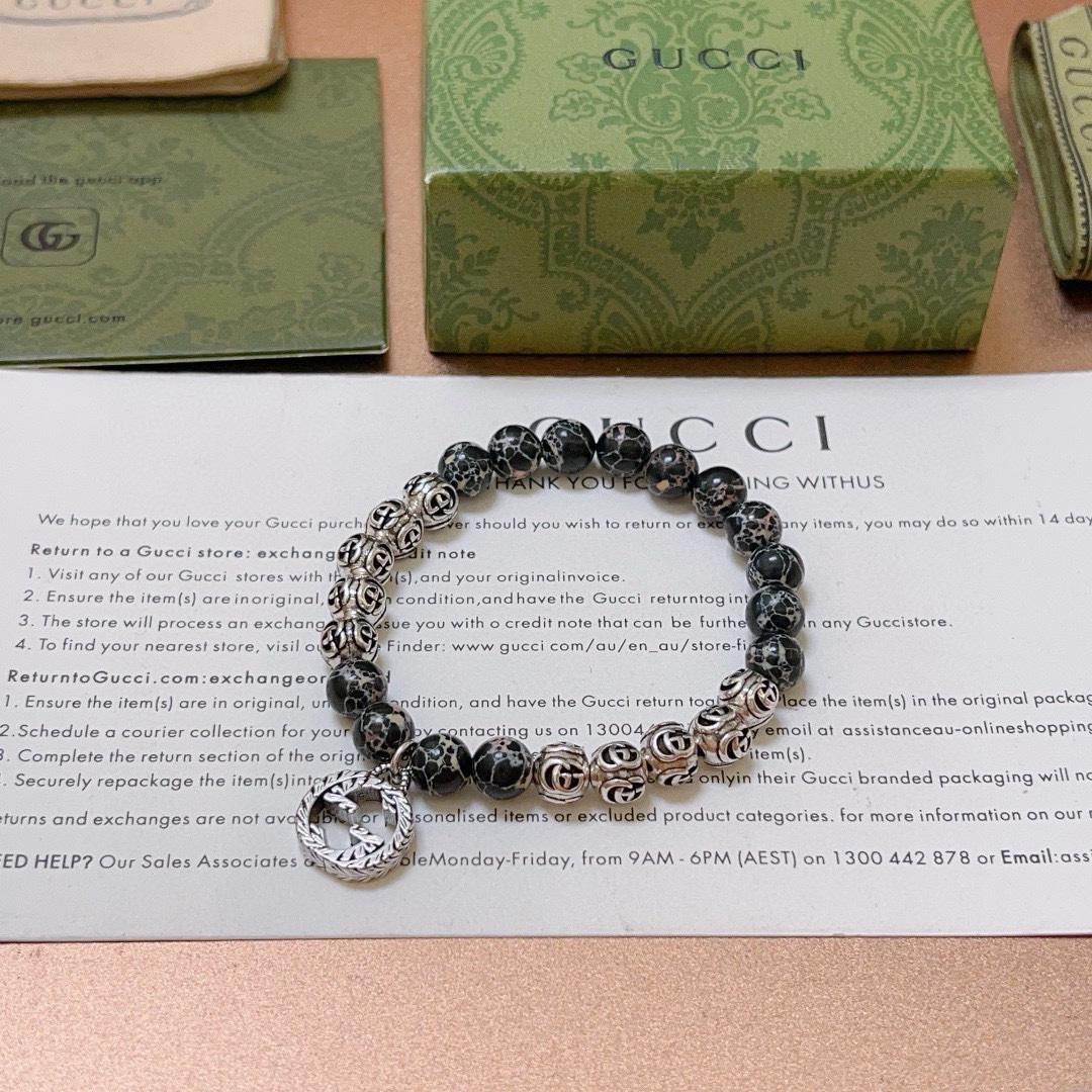 Gucci Crystal Stone Distressed Bracelet