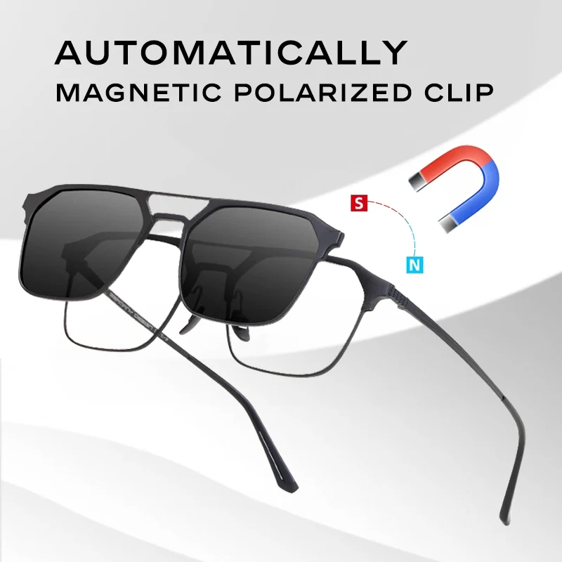 👍Last Day Promotion 50% OFF💥Magnetic Glasses Polarized And Night Vision Clip Combine 3 In 1 Eyeglasses Frame Anti Blue Light Glasses