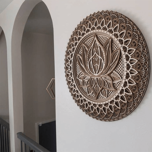 Lotus Flower Wooden Mandala-Art Wall【BUY 2 FREE SHIPPING】