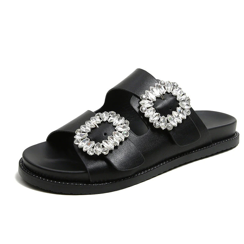 Buckle Rhinestone Beach Sandals