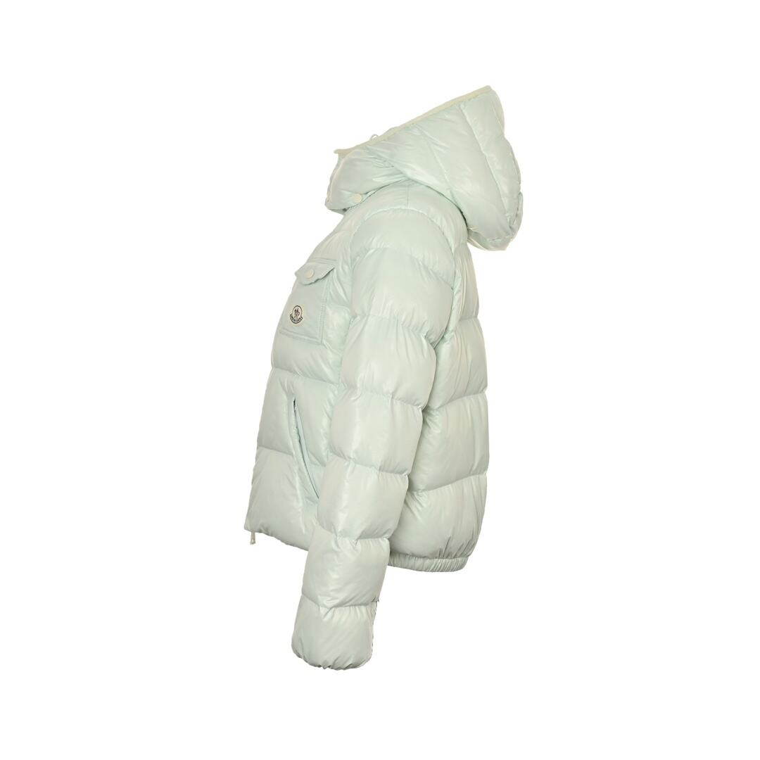 Moncler Women's Andro Detachable Hooded Short Shiny Down Jacket