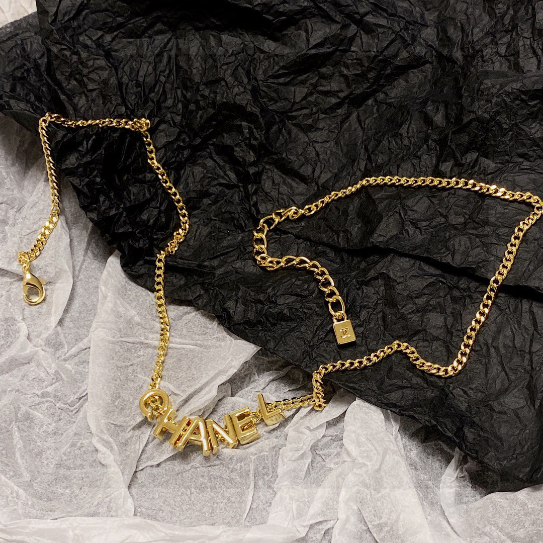 Chanel's latest letter gold necklace