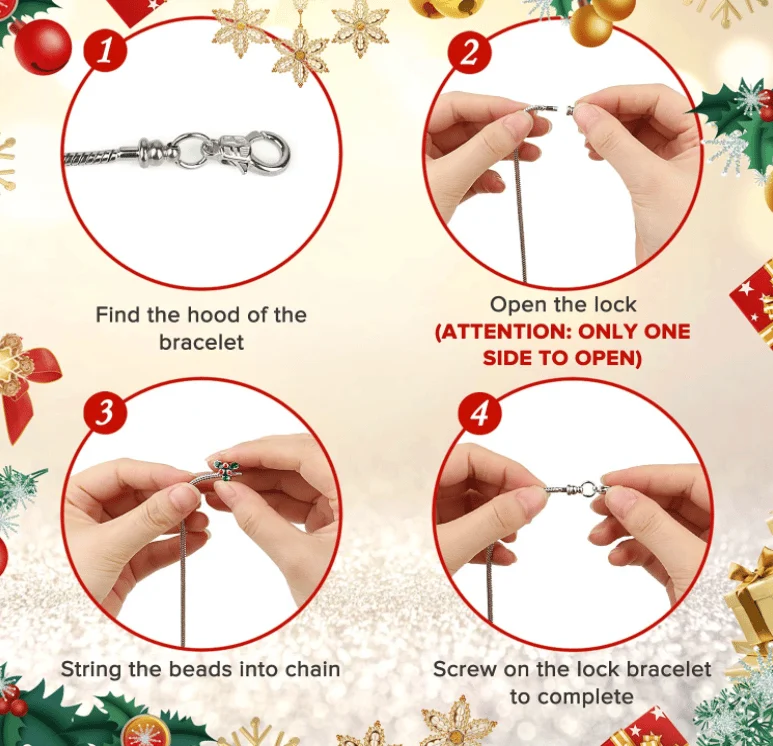 (The best gift for kids in 2024🎁) 24-piece DIY Christmas Advent Calendar Bracelet Set Blind Box🎄