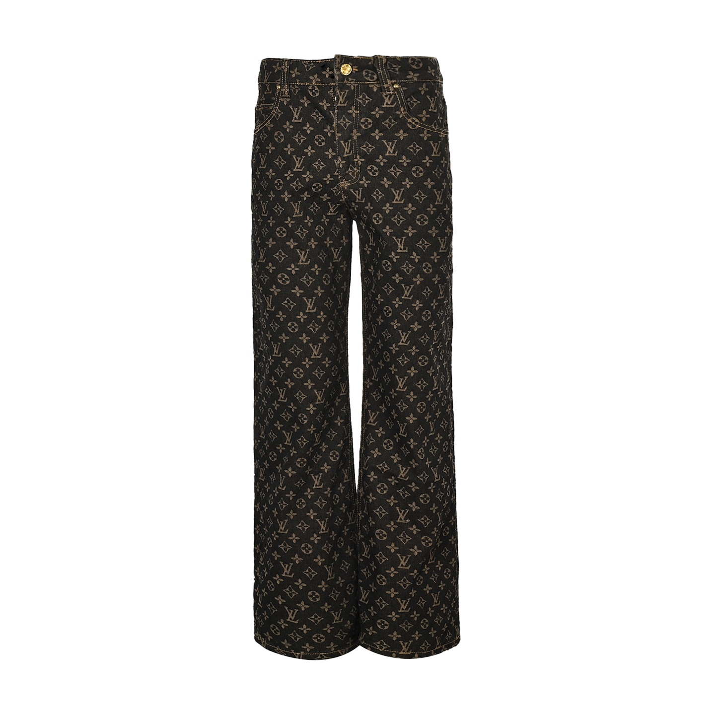 Louis Vuitton 25ss monogram print brown jeans