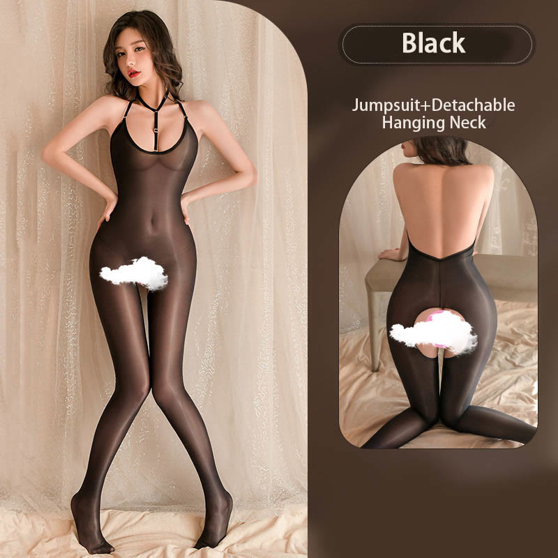 See-through Hollow Out Backless Jumpsuit Lingerie